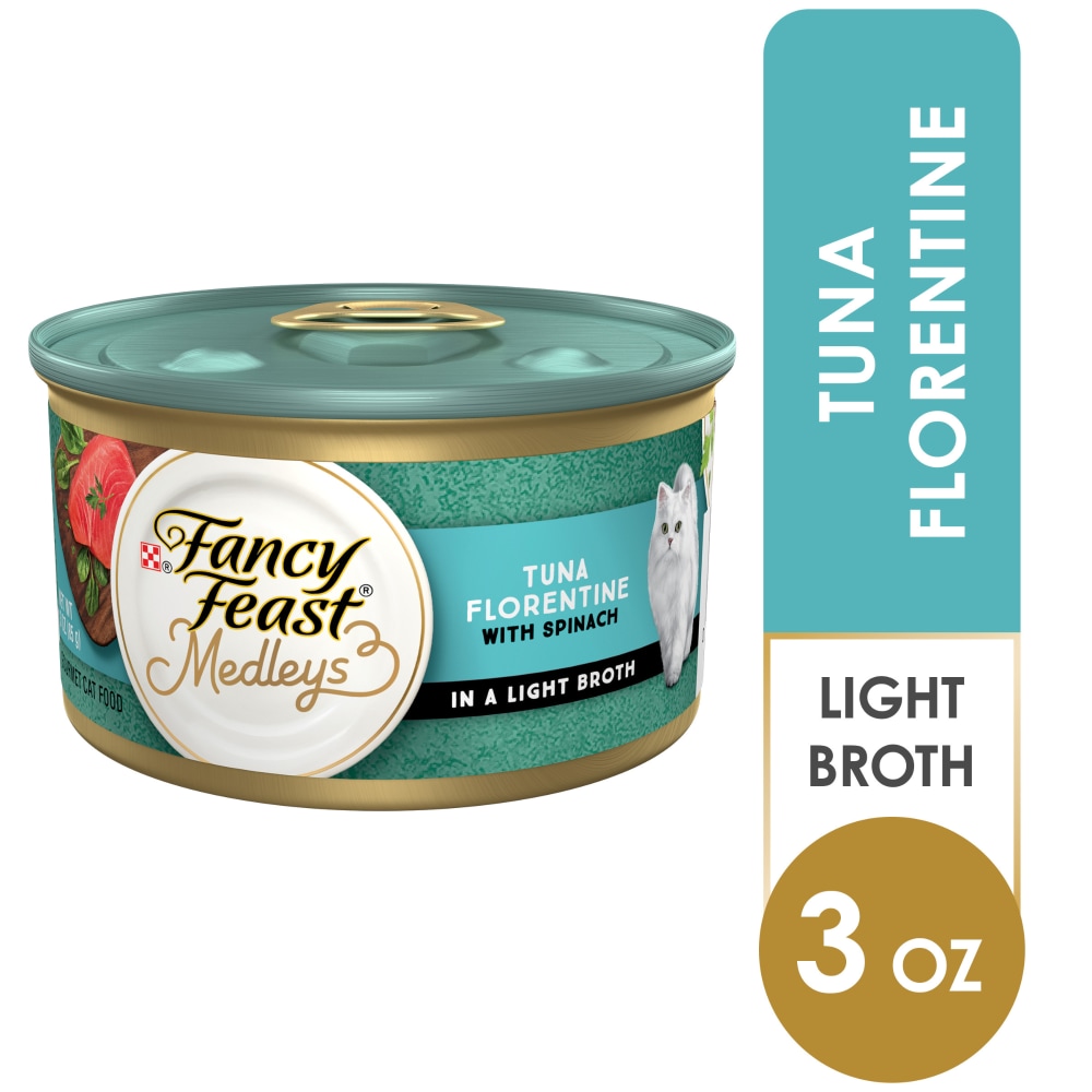 Purina Fancy Feast Medleys Wet Cat Food Tuna Florentine with Spinach in a Light Broth