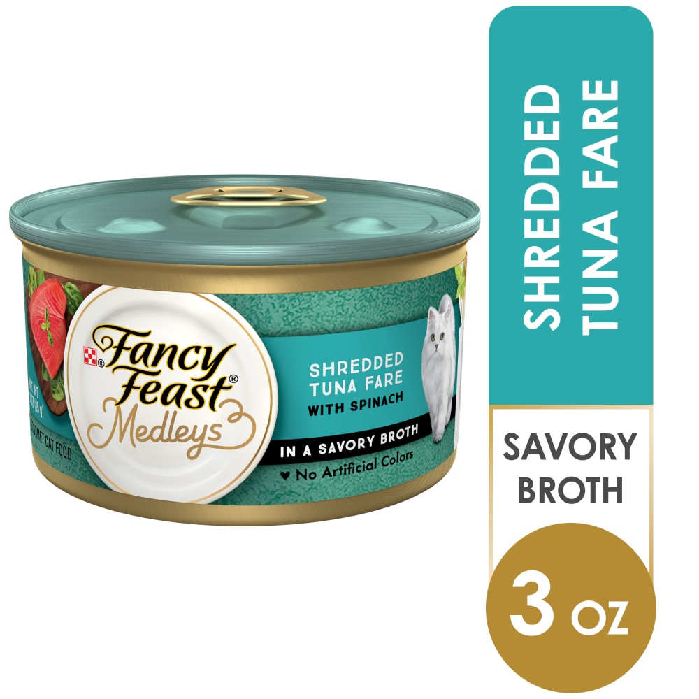 Purina Fancy Feast Medleys Wet Cat Food Shredded Tuna Fare in Savory Broth