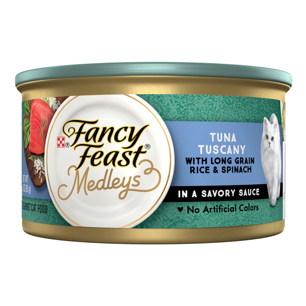 Purina Fancy Feast Wet Cat Food, Medleys Tuna Tuscany With Long Grain Rice & Greens in Savory Sauce