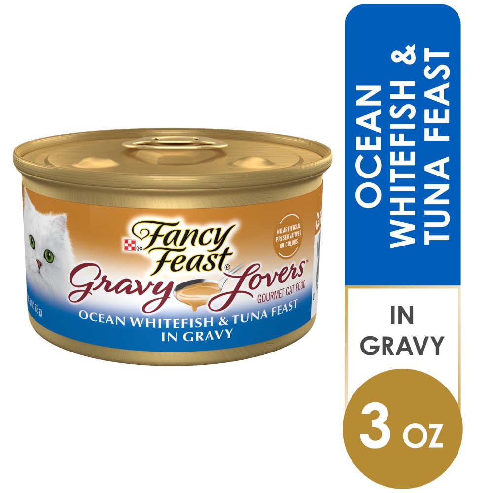 Purina Fancy Feast Gravy Lovers Cat Food in Wet Cat Food Ocean Whitefish and Tuna Feast