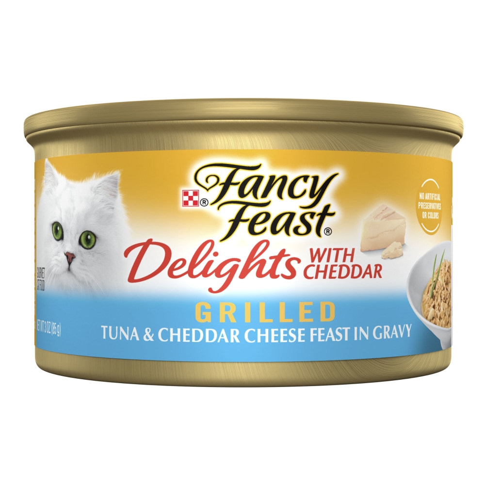 Purina Fancy Feast Delights Wet Cat Food Grilled Tuna & Cheddar Cheese Feast in Gravy