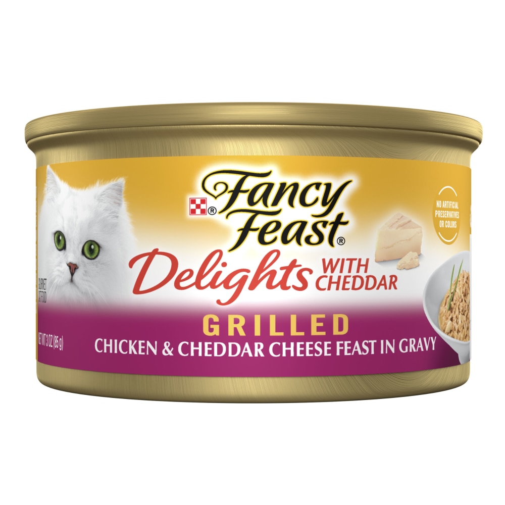 Purina Fancy Feast Delights Wet Cat Food Grilled Chicken & Cheddar Cheese Feast in Gravy
