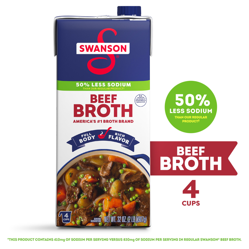 Swanson® 100% Natural Lower Sodium Beef Broth Carton