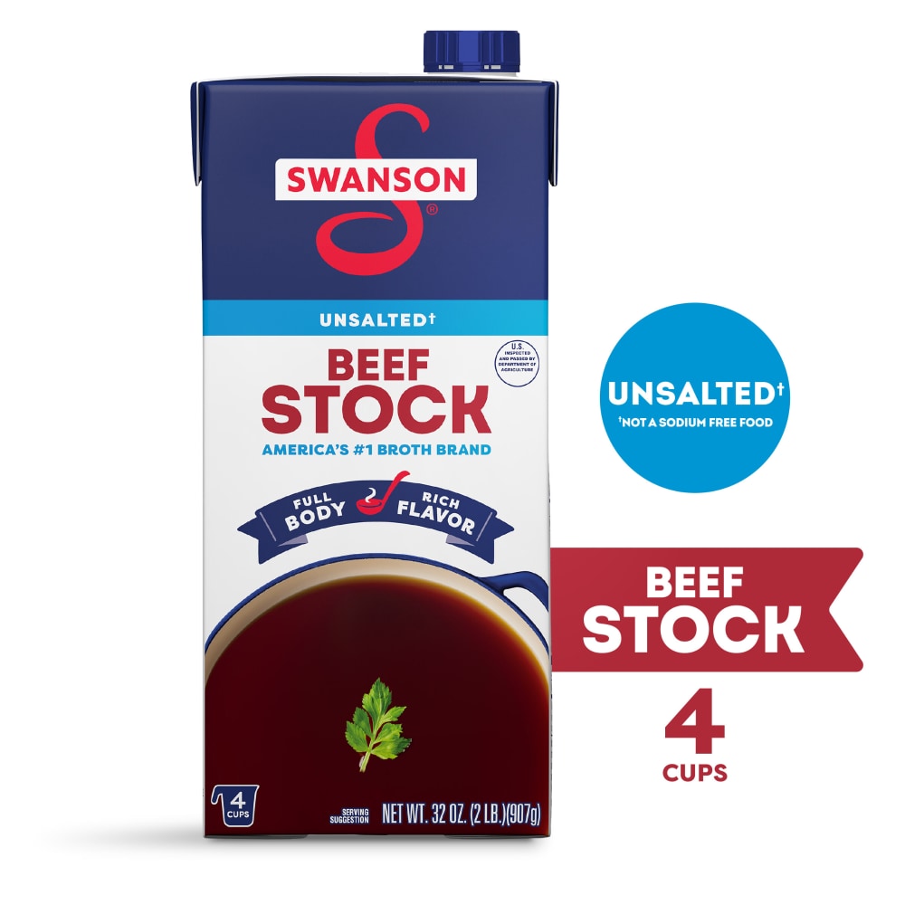Swanson® Unsalted Beef Stock, 32 oz Carton