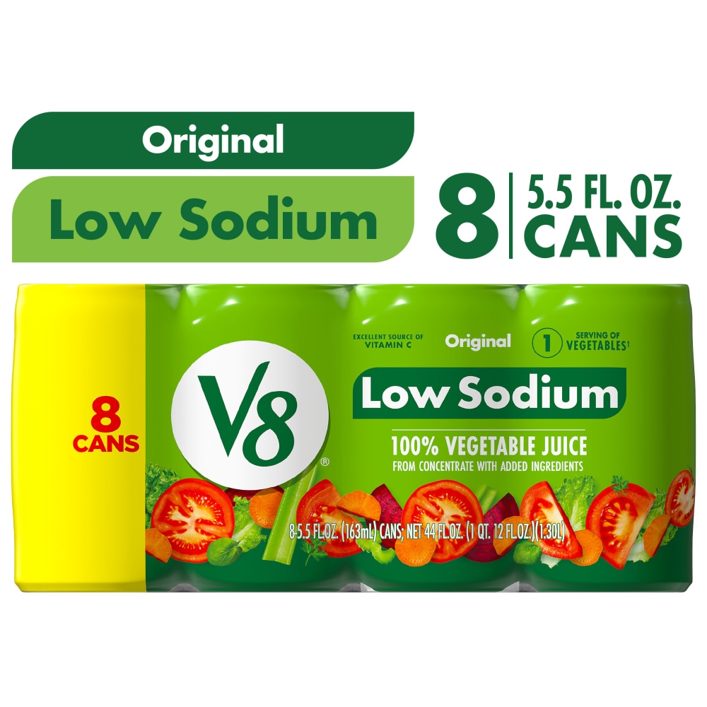 V8® Low Sodium Original 100% Vegetable Juice Cans