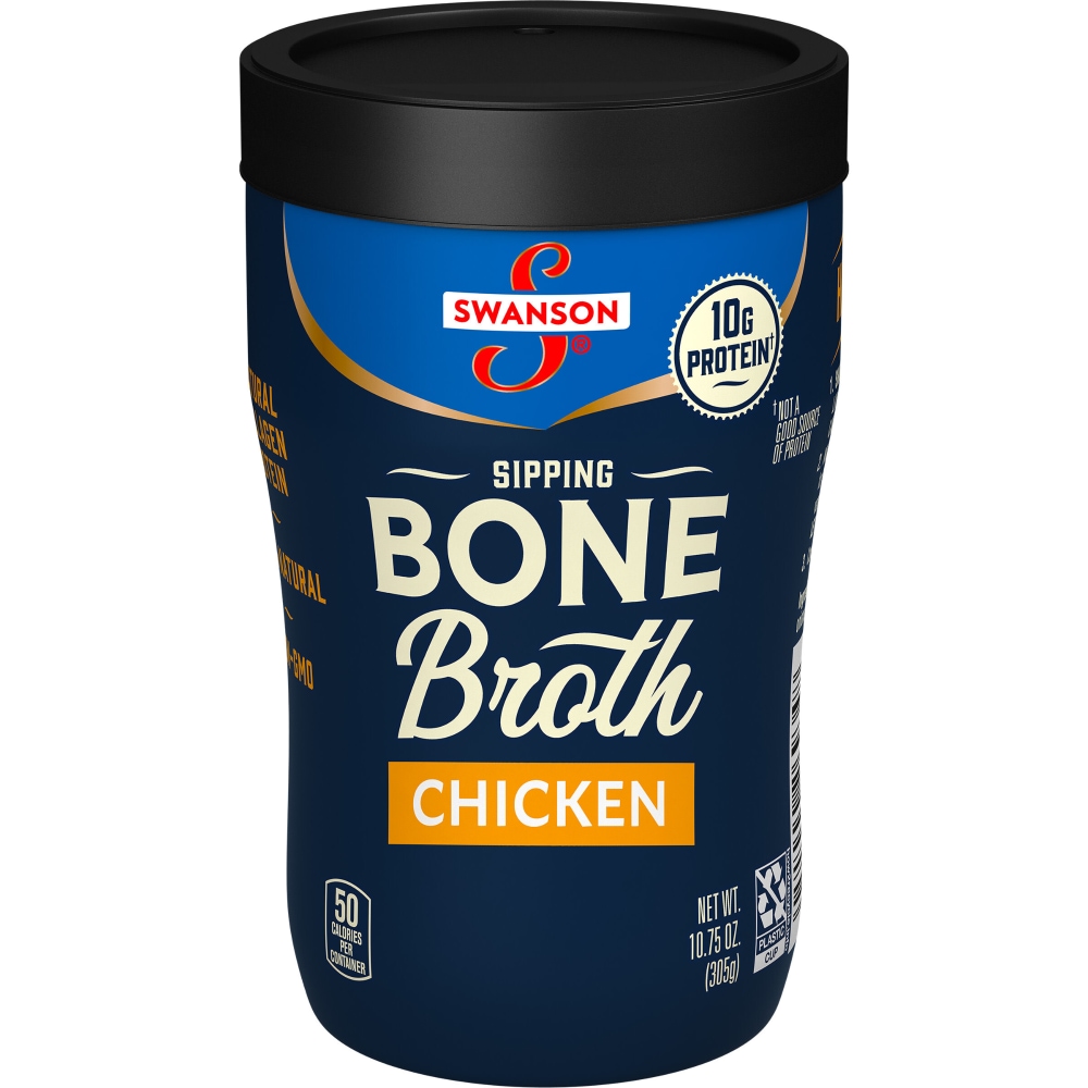 Swanson Sipping Chicken Bone Broth 10.75 oz Microwavable Cup