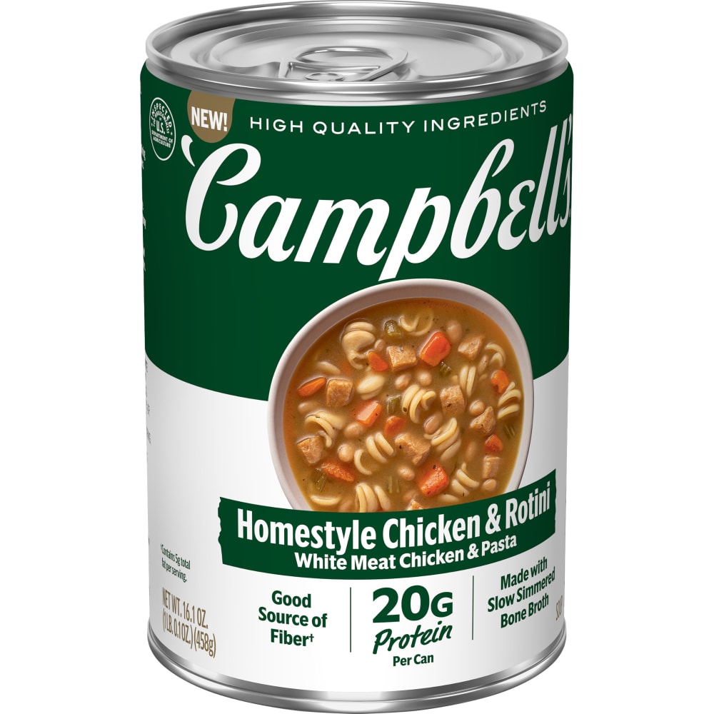 Campbell’s Protein Homestyle Chicken and Rotini Soup, 16.1 Oz Can