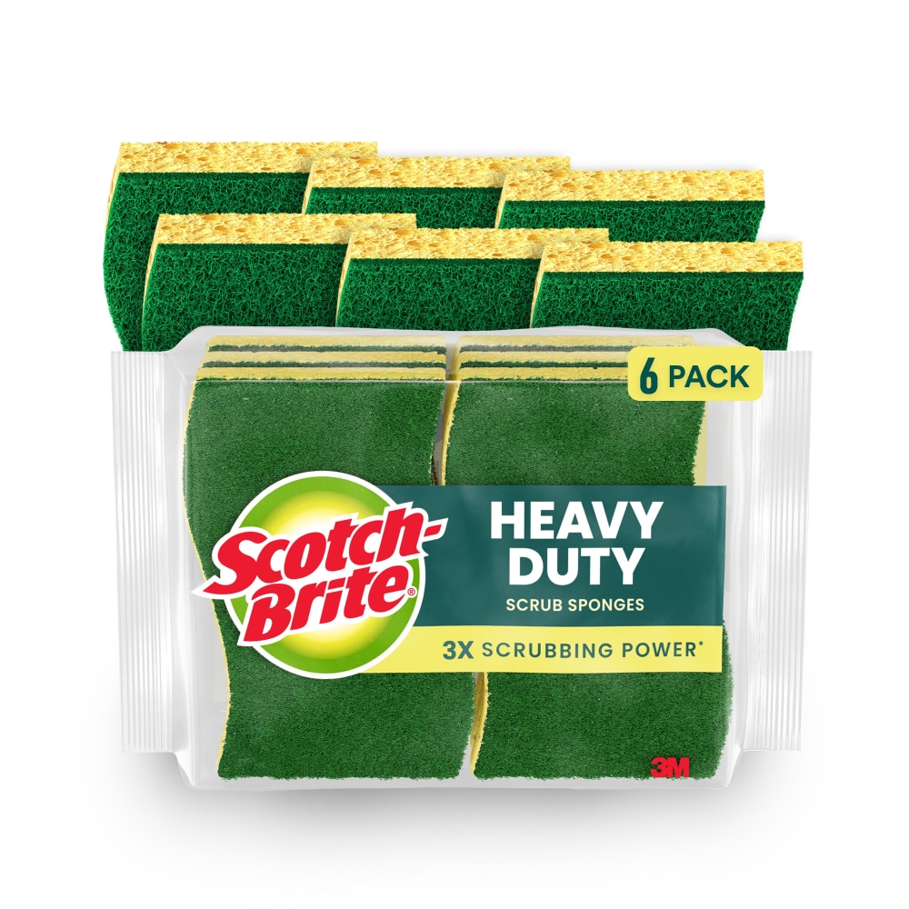 Scotch-Brite® Heavy Duty Scrub Sponge, 6/Pack