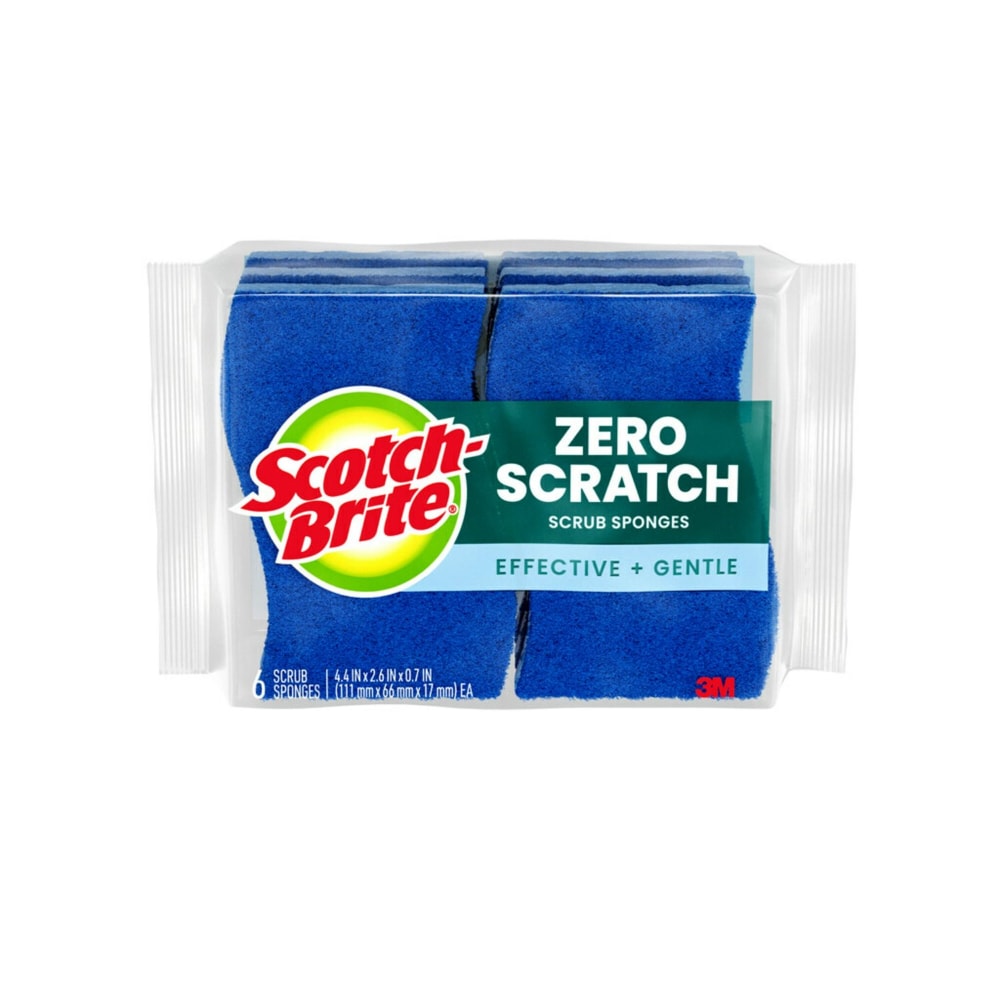 Scotch-Brite® Zero Scratch Scrub Sponge, 6/Pack