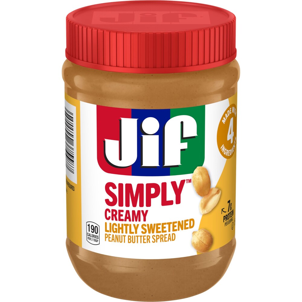 Jif Simply 15 Ounce Sweetened Creamy Peanut Butter Each