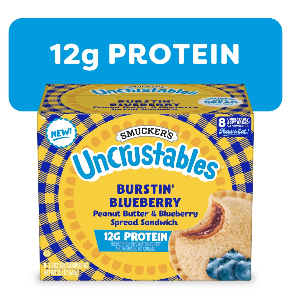 Smucker’s Uncrustables 2.8 Ounce Peanut Butter & Blueberry Wheat 8 Pack
