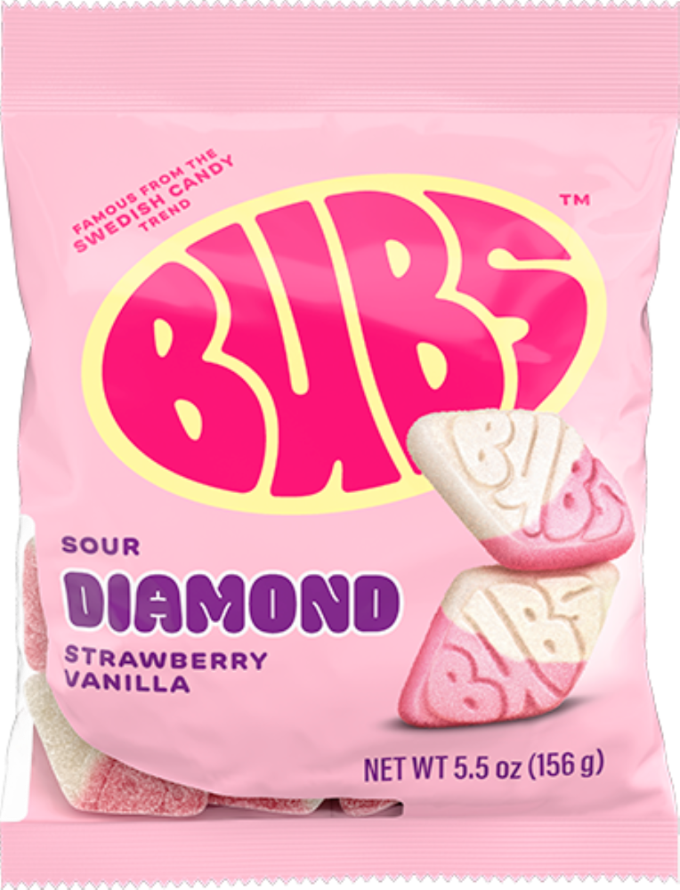 Bubs™ Strawberry Vanilla Sour Diamond Gummies