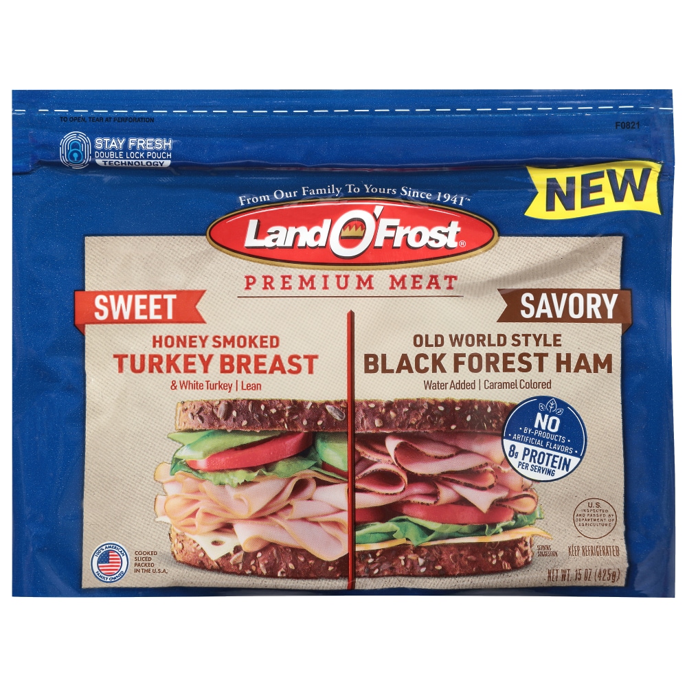 Land O’Frost Premium Honey Smoked Turkey Breast & Black Forest Ham Variety Pack 15oz