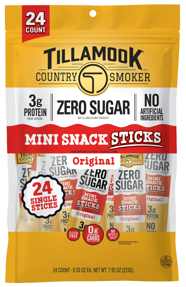 Tillamook Country Smoker® 24ct 0.33oz Zero Sugar Mini Snack Sticks