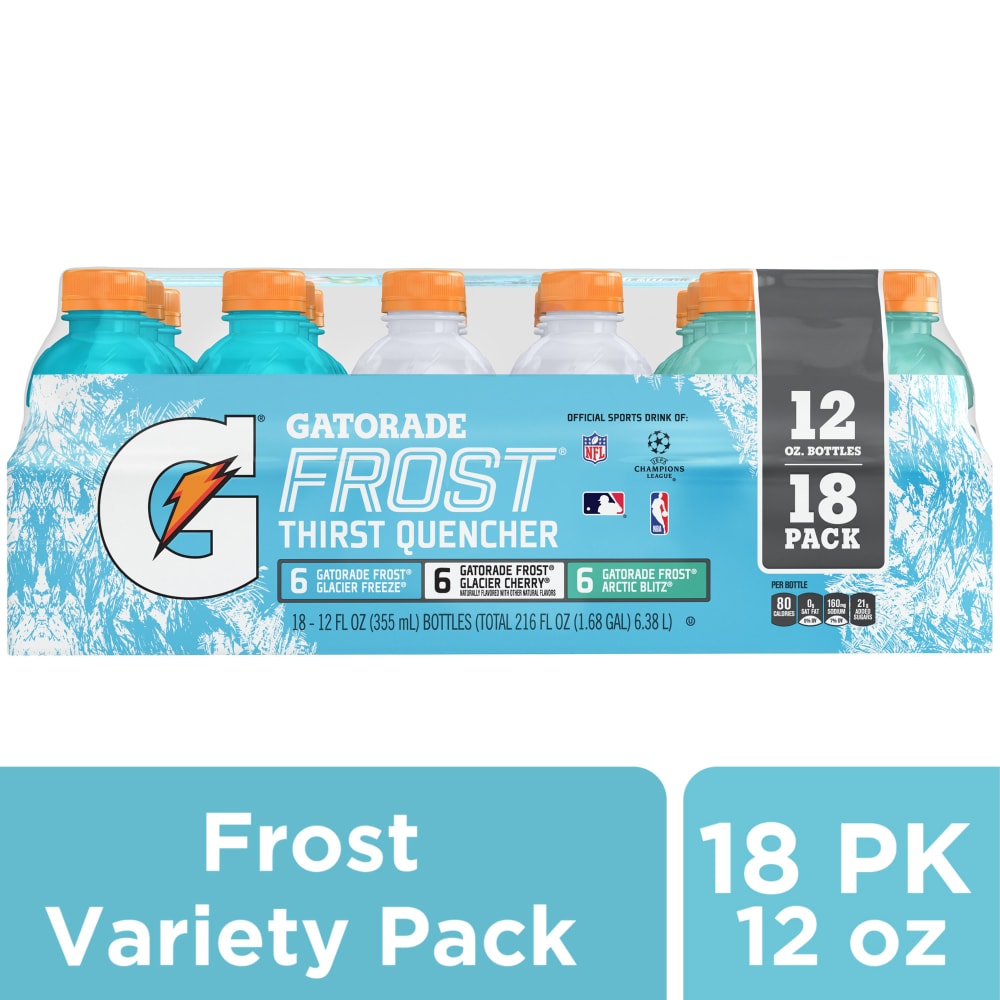 Gatorade® Frost Blue White Teal Sports Drink Variety Pack Bottles