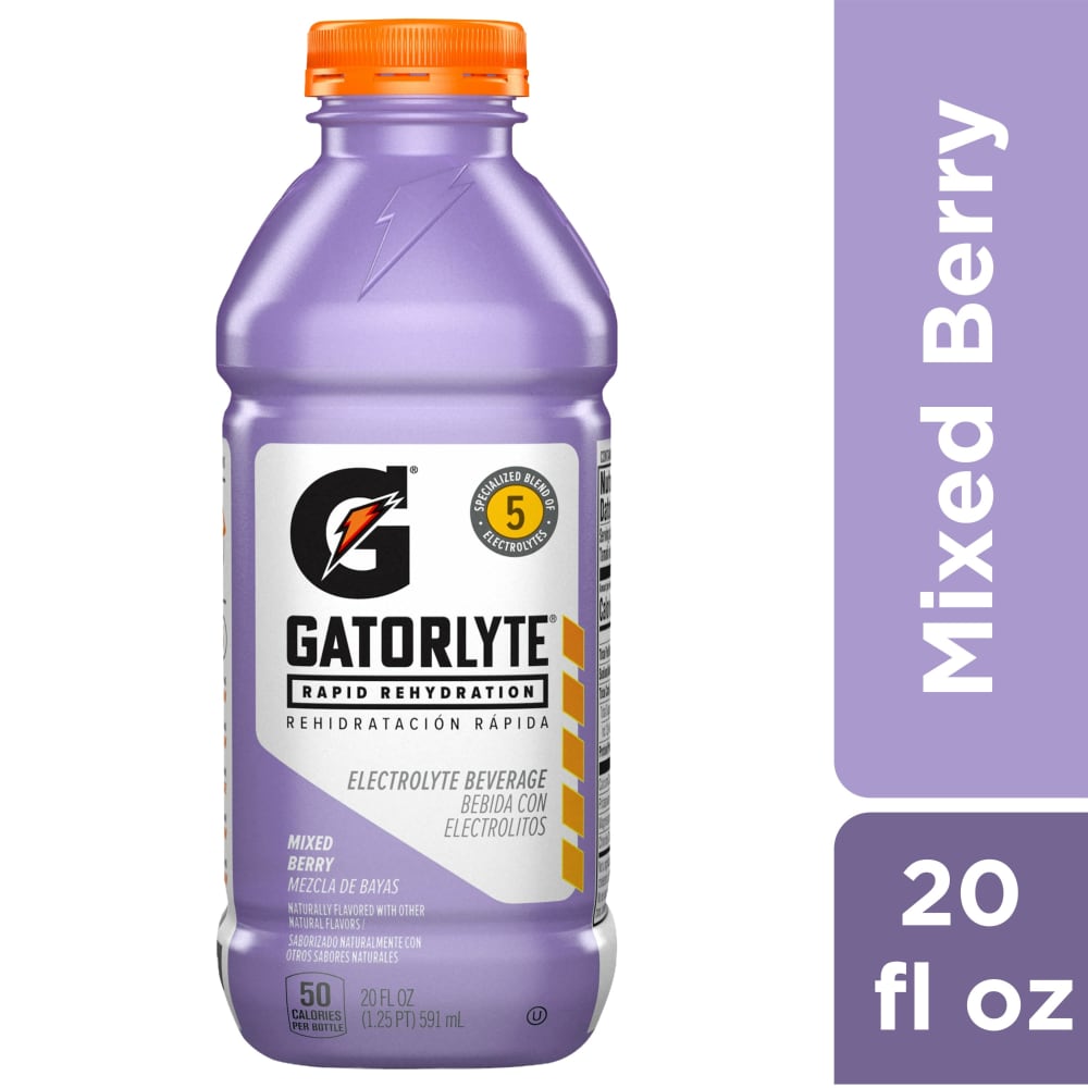 Gatorade Gatorlyte Rapid Rehydration Electrolyte Beverage Mixed Berry 20 Fl Oz