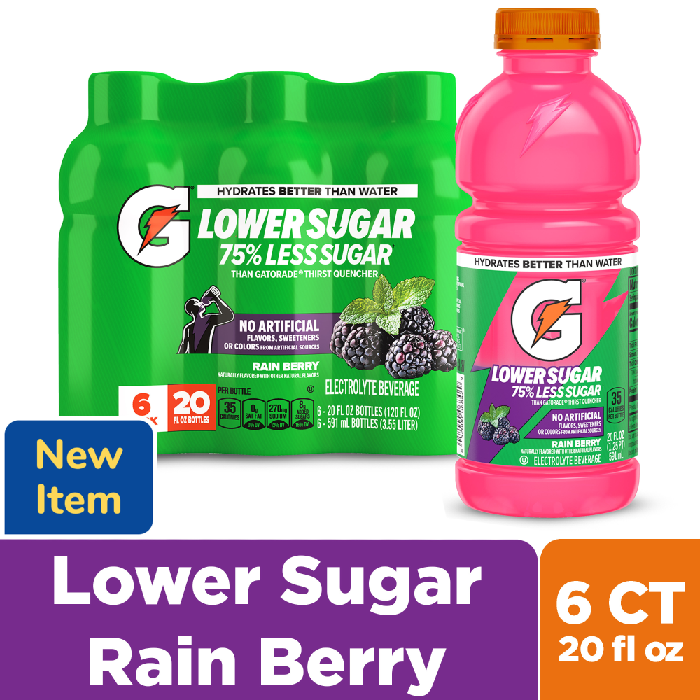 Gatorade® Lower Sugar Rain Berry Sports Drink Multipack Bottles