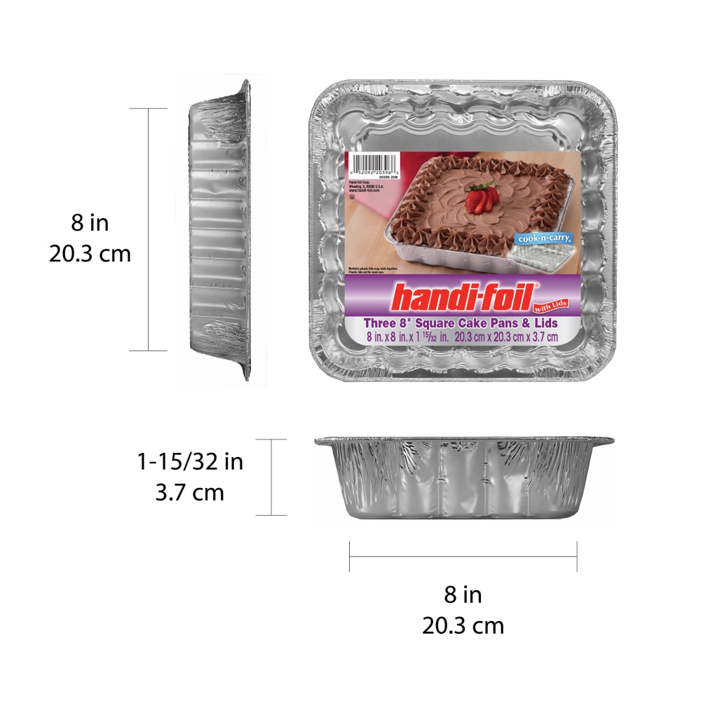 Handi-foil® CNC square cake pan with lid