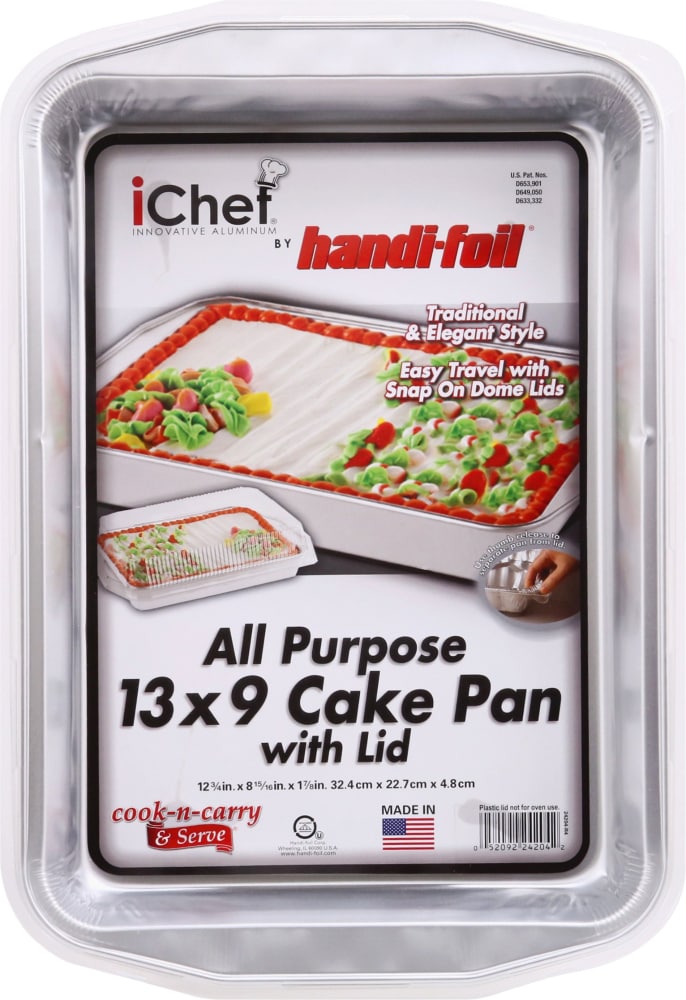 Handi-foil® iChef® All Purpose Cake Disposable Pan with Lid – Silver