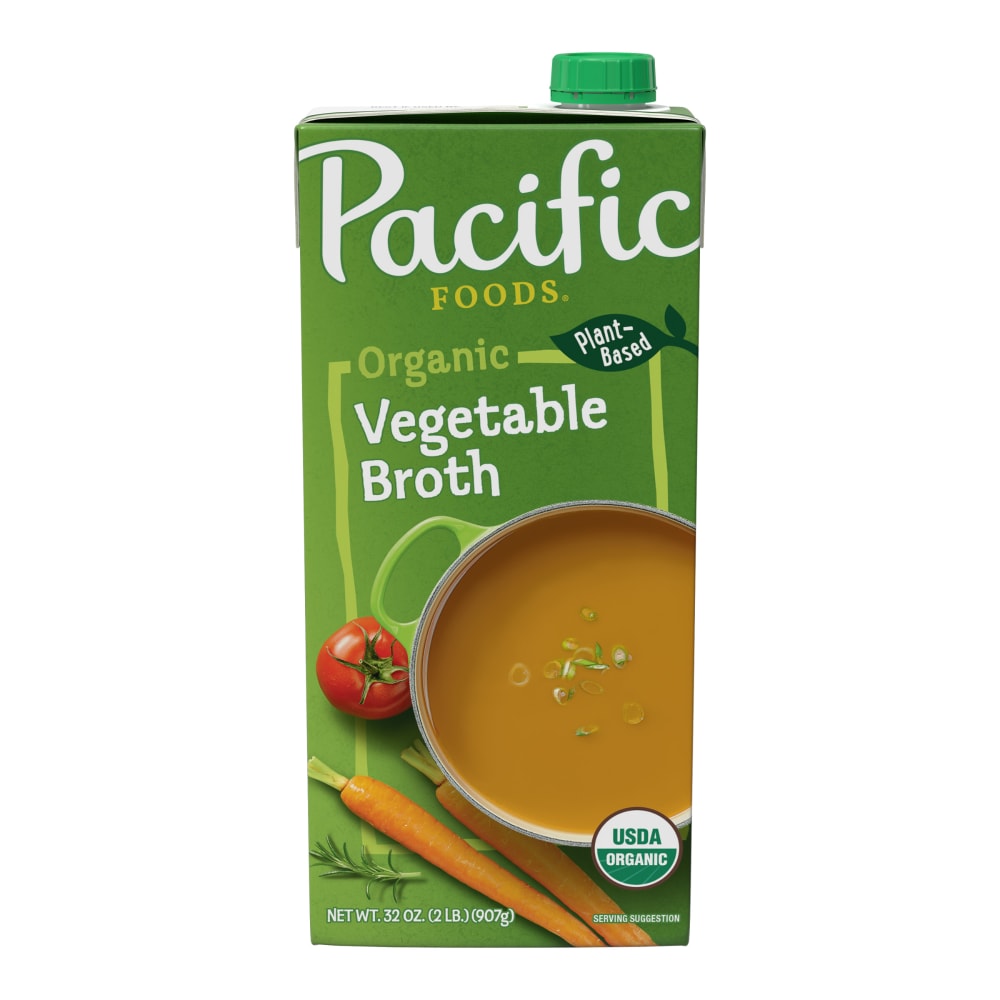 Pacific Foods Organic Vegetable Broth, Plant Based, 32 oz Carton