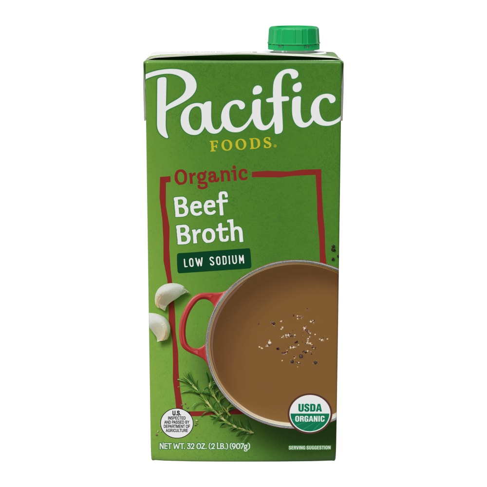 Pacific Foods Low Sodium Organic Beef Broth 32 oz Carton