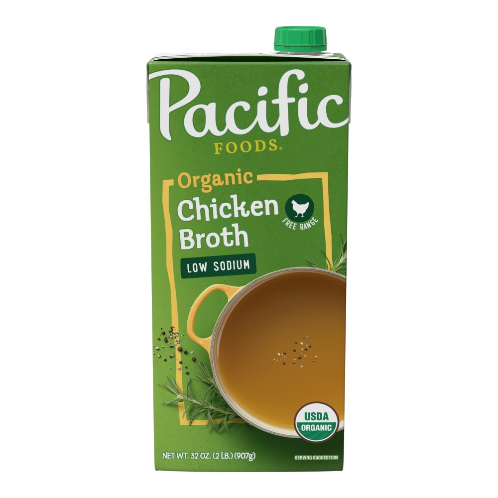 Pacific Foods Low Sodium Organic Free Range Chicken Broth 32 oz Carton