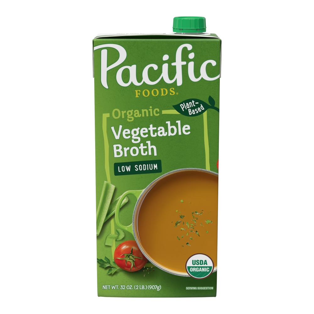 Pacific Foods Low Sodium Organic Vegetable Broth 32 oz Carton