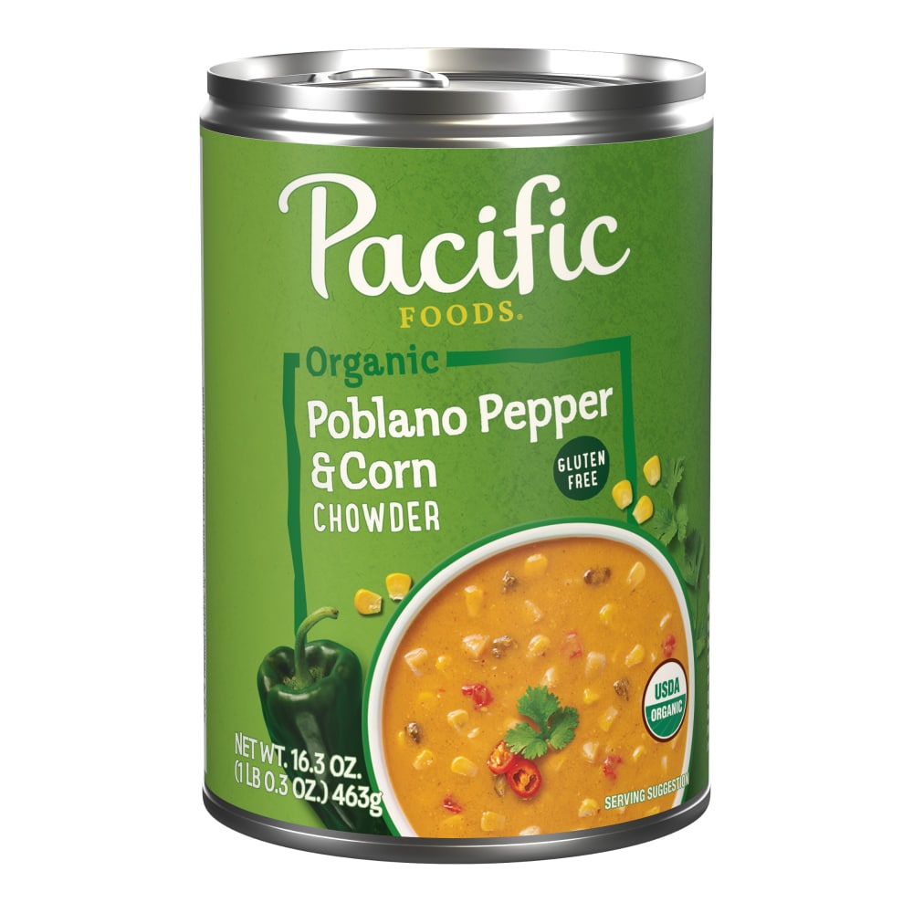 Pacific Foods Organic Poblano Pepper and Corn Chowder 16.3 oz Can
