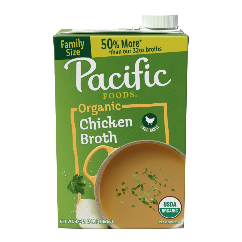Pacific Foods Organic Chicken Broth 48 oz Carton