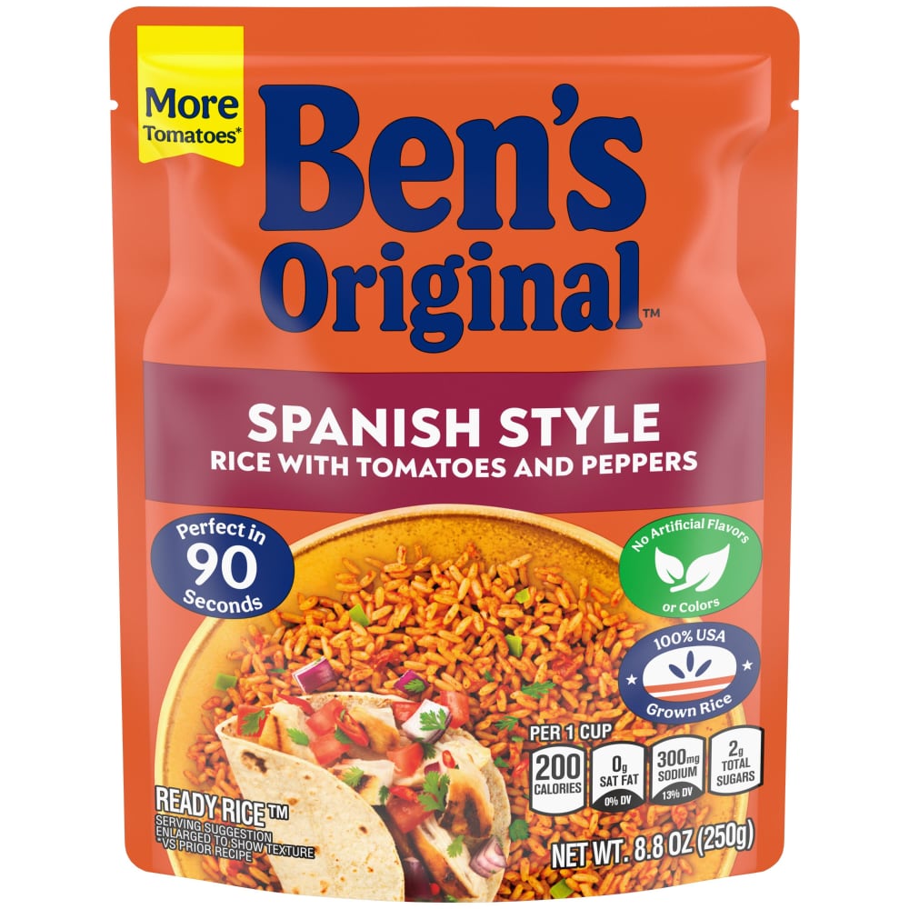 Ben’s Original Ready Rice Spanish Style Flavored Rice, Easy Dinner Side, 8.8 oz Pouch
