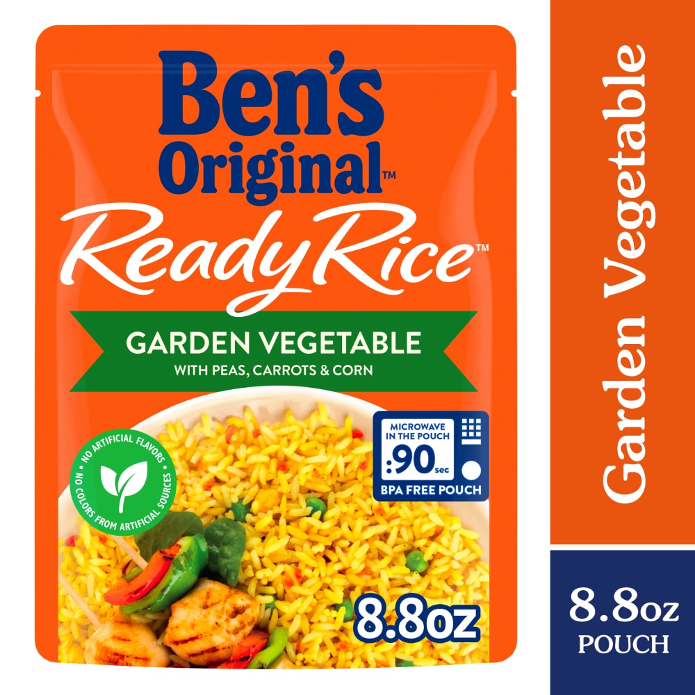 Ben’s Original Ready Rice Garden Vegetable Flavored Rice, Easy Dinner Side, 8.8 oz Pouch