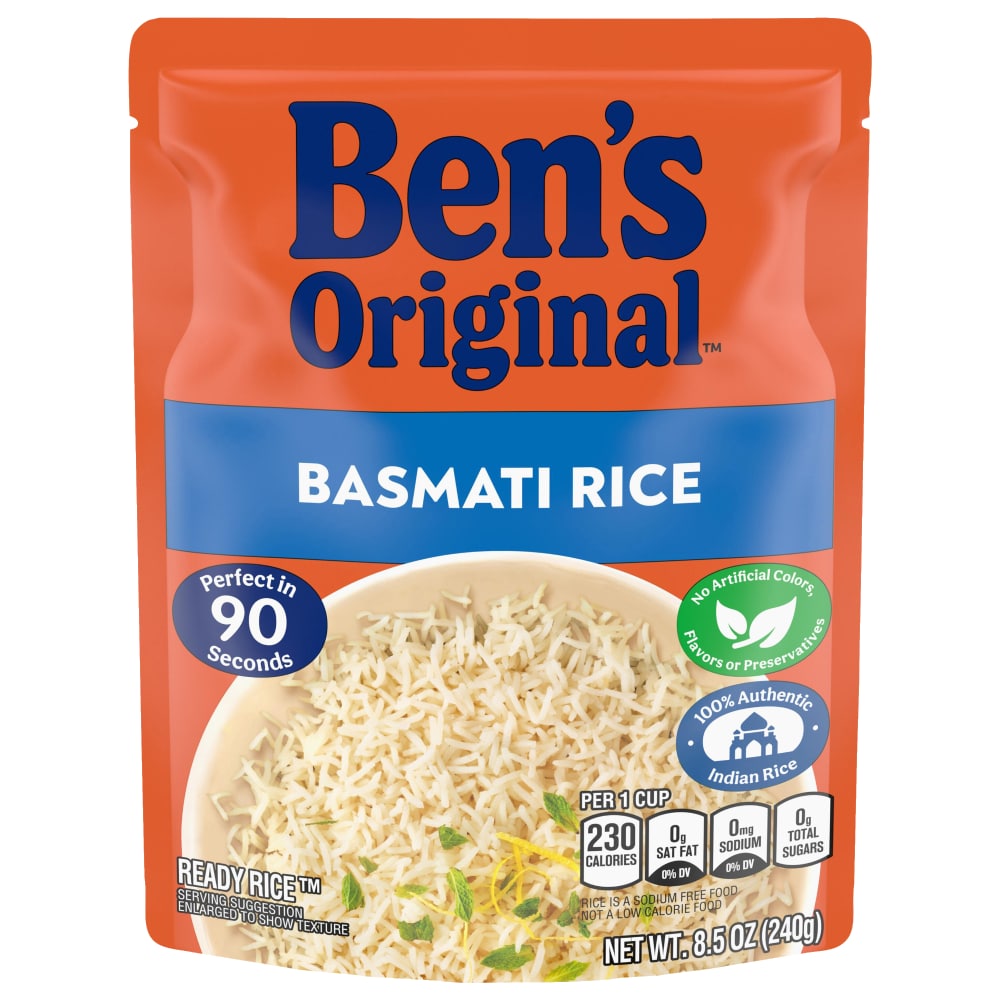 Ben’s Original Ready Rice Basmati Rice, Easy Dinner Side, 8.5 oz Pouch