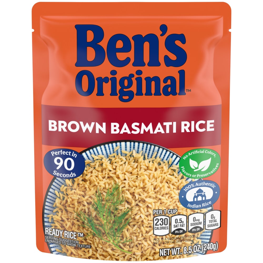 Ben’s Original Ready Rice Brown Basmati Rice, Easy Dinner Side, 8.5 oz Pouch