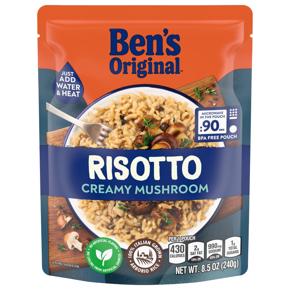 Ben’s Original Risotto Creamy Mushroom Flavored Rice, Easy Dinner Side, 8.5 oz Pouch