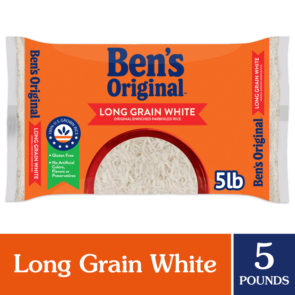 Ben’s Original Enriched Long Grain White Rice, Parboiled Rice, 5 lb Bag