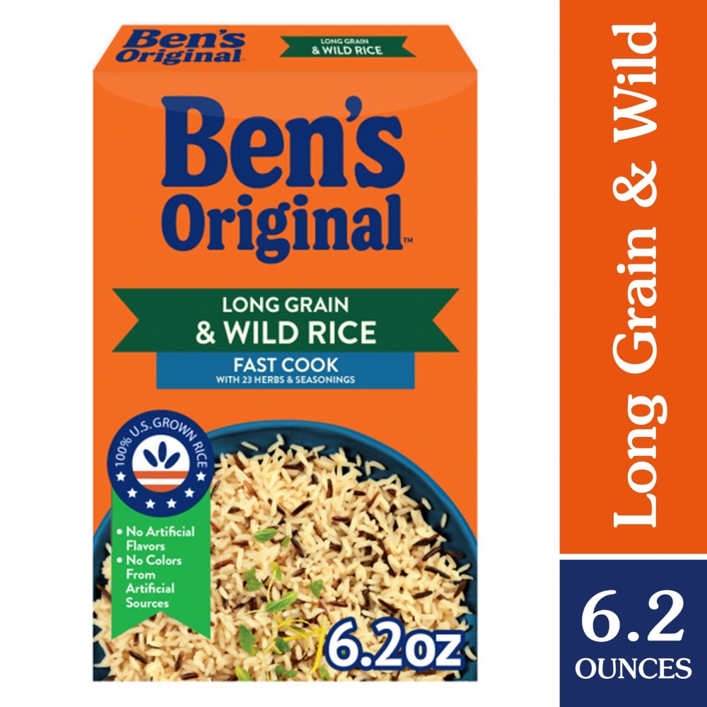 Ben’s Original Fast Cook Long Grain Rice and Wild Flavored Rice, 6.2 oz Box