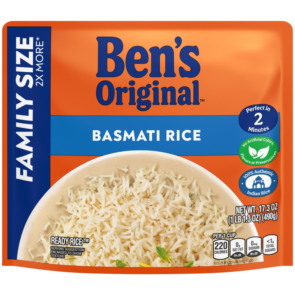 Ben’s Original Ready Rice Basmati Rice, Easy Dinner Side, 17.3 oz Pouch