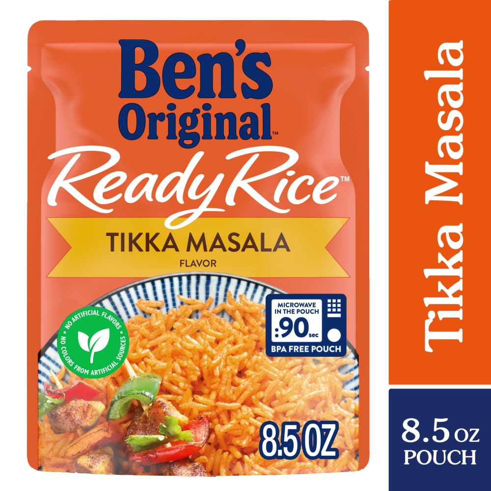 BEN’S ORIGINAL Ready Rice Tikka Masala Flavored Rice, Easy Dinner Side, 8.5 oz Pouch