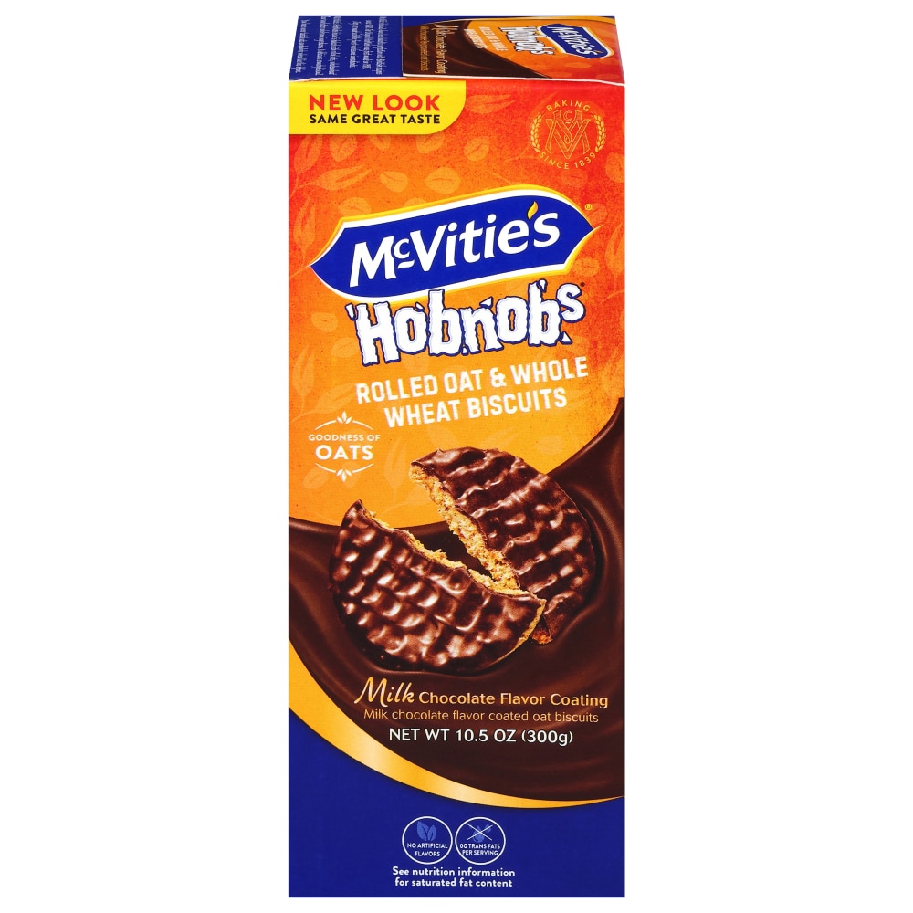 McVitie’s® Hobnobs® Milk Chocolate Coated Rolled Oat & Whole Wheat Biscuits