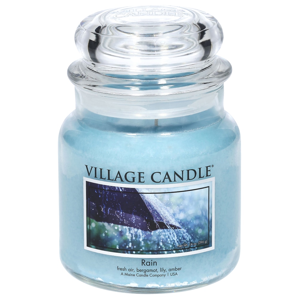 Village Candle® Medium Glass Dome Jar Candle Rain Scent
