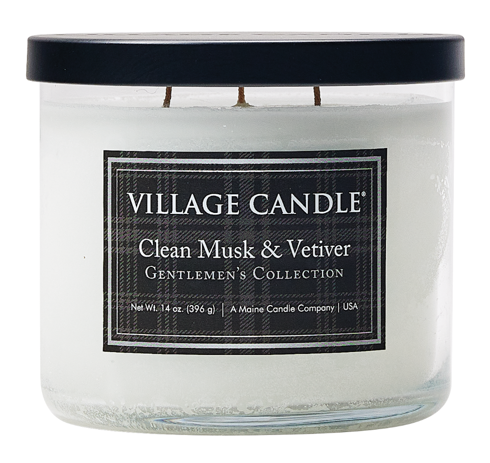 Village Candle® Gentlemen’s Collection Clean Musk & Vetiver Scented Jar Candle