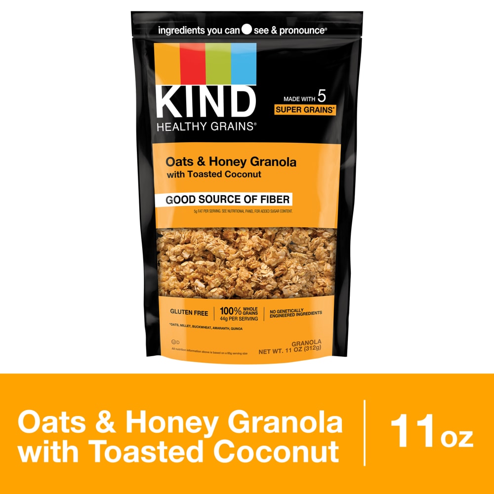 KIND Healthy Grains Oats & Honey with Toasted Coconut Granola Clusters