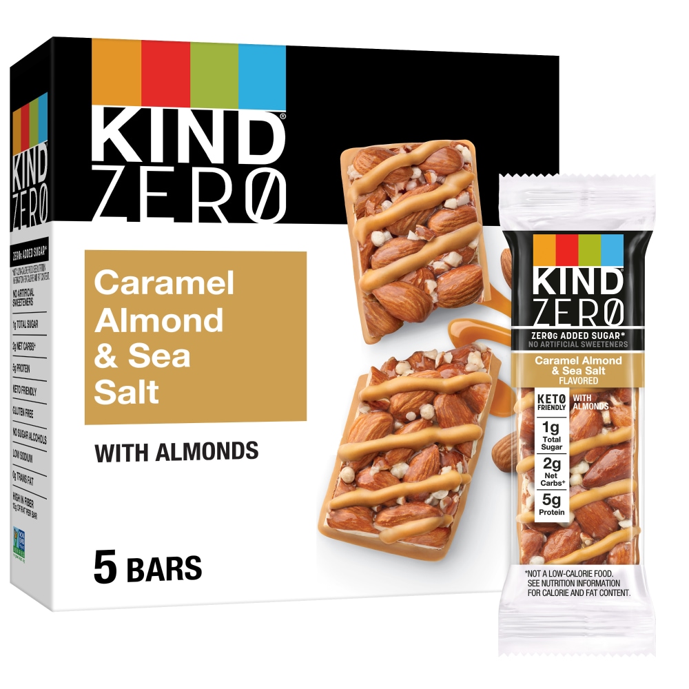 KIND ZERO Caramel Almond & Sea Salt Nut Bars