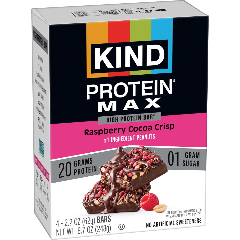 KIND Protein Max Raspberry Cocoa Crisp High-Protein Bars