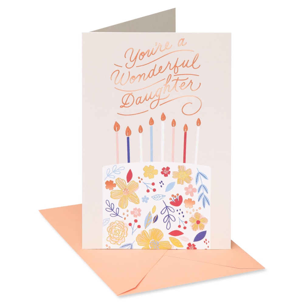 American Greetings Birthday Card for Daughter – Floral Cake (#31)