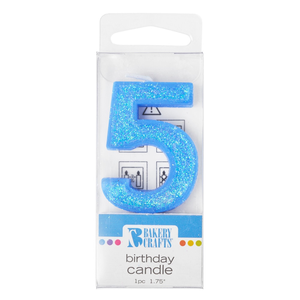 Bakery Crafts Blue 5 Birthday Candle