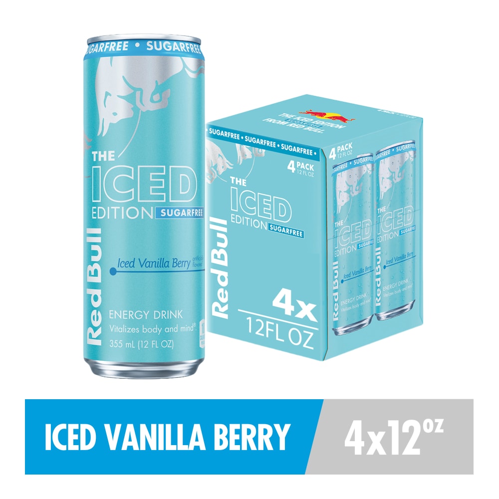 Red Bull Iced Edition Sugarfree Energy Drink Iced Vanilla Berry Multipack