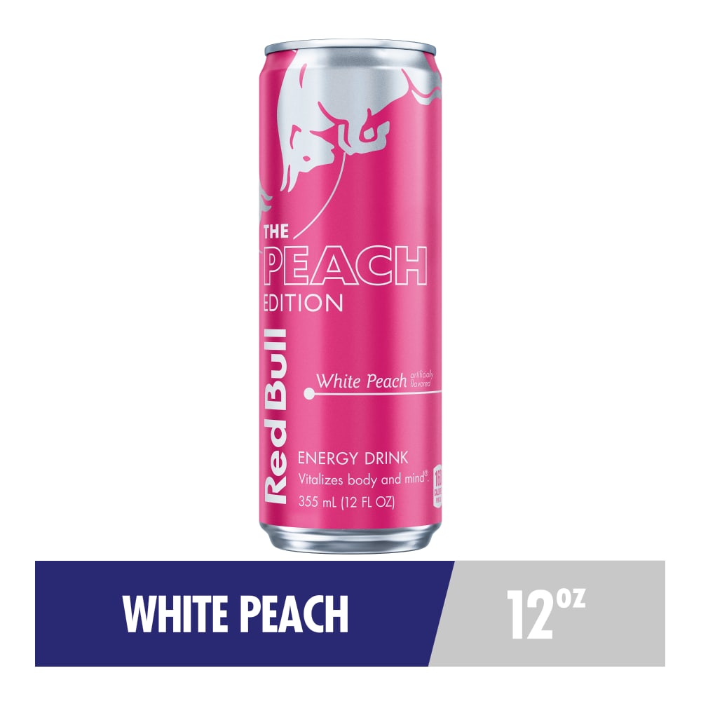 Red Bull Peach Edition White Peach Energy Drink Can