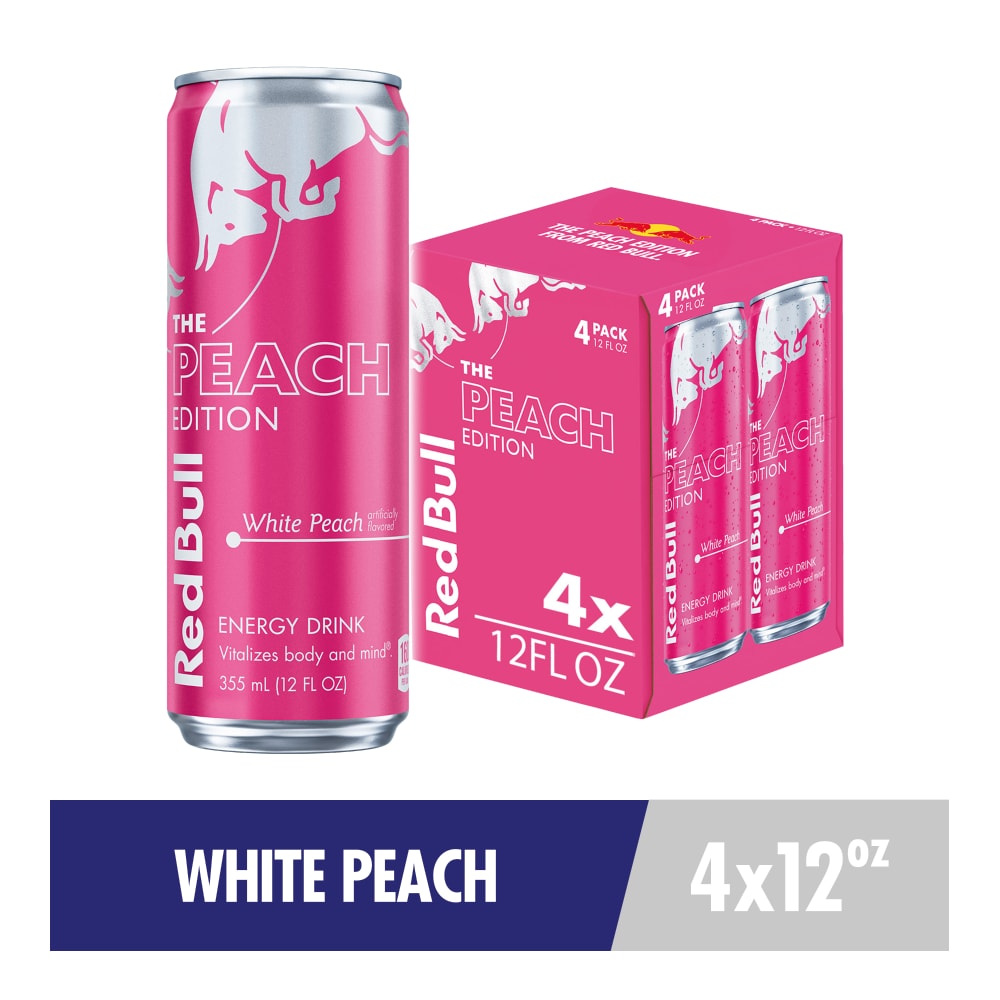 Red Bull Peach Edition Energy Drink White Peach Multipack Cans