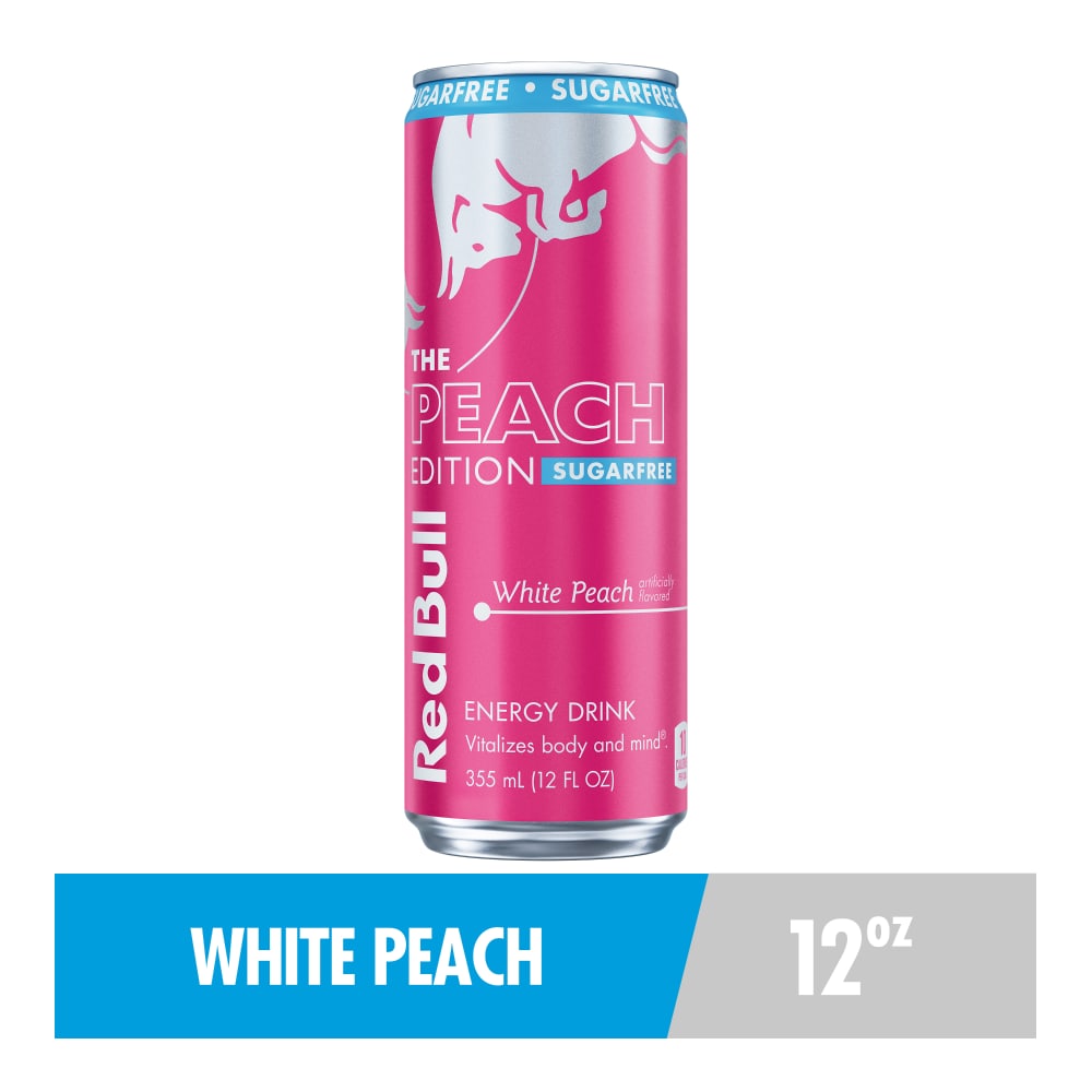 Red Bull Peach Edition Sugarfree White Peach Energy Drink Can